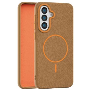 Imagem de Callyue Capa para Samsung Galaxy A56 marrom, [compatível com Magsafe], capa protetora macia antiderrapante à prova de choque para Samsung A56