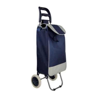 Imagem de Carrinho de Compras Feira Supermercado Reforçado até 30kg(Azul Escuro)