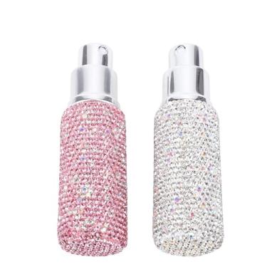 Imagem de 2pcs 10ml Shinestones Perfume Atomizer Garrafa Reabastecida Garrafa Miniature Perfume Spray de Spray Elegante Viagens de Acessório