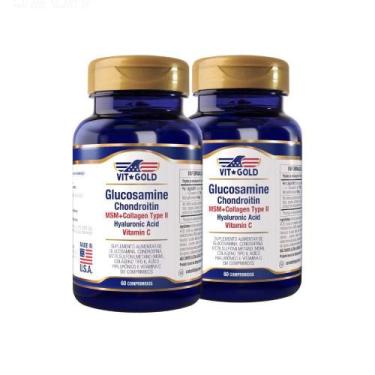 Imagem de Glucosamina, Condroitina, Colágeno Vitgold Kit 2X 60 Comp.