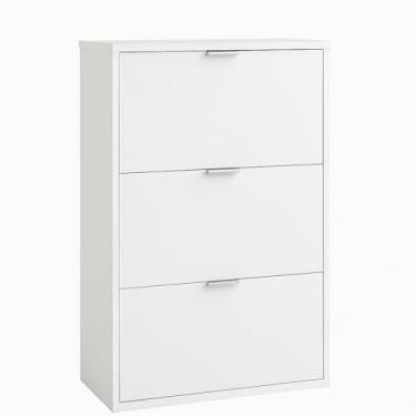 Imagem de Sapateira Organizadora 3 Portas Multiuso Armário Quarto Sala Estante Hall Entrada Sapatos Pratica(SAPATEIRA BETA BRANCO)