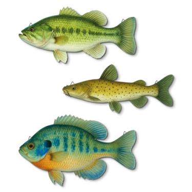 Imagem de Putuo Decor 3 peças de decoração de parede de praia de madeira arte de parede de peixe náutico design de casa costeira para casa de banho casa de banho pousada de pesca