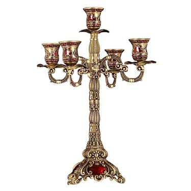 Imagem de Castiçal de casamento mesa de evento festa centro de mesa candelabro decoração de candelabro para casa (D cinza claro)