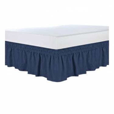 Imagem de Saia Para Cama Box Com Elástico Em Toda A Volta Cores Branca Preta Cin