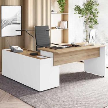 Imagem de Mesa em L Diretor 1,80m x 1,70m p/ Escritório com Armário Lateral 1 Ca