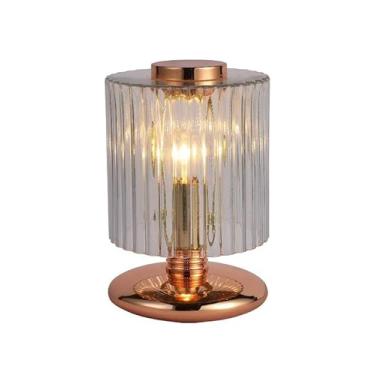 Imagem de ABAJUR TULE ROSE GOLD E TRANSPARENTE (D)15CM (A)24CM 1X4W E14