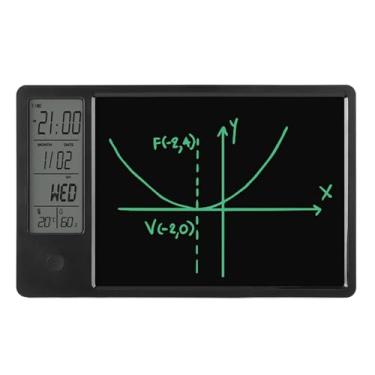 Imagem de Acouto Calendário Eletrônico de Desktop LCD Com a Placa de Escrita - Relógio Digital Portátil Com Exibição de Temperatura e Umidade para (Preto)