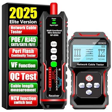 Imagem de Testador de cabo de rede NF-859GS com localizador visual de falhas VFL Functio de 10 mw, para cabo POE RJ45 RJ11 CAT5 CAT5 CAT6 Teste de continuidade de toner de telefone/Ethernet/LAN/rastreador de