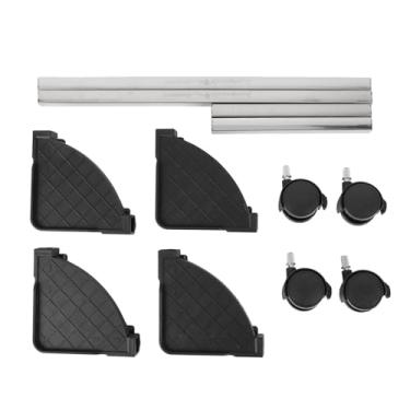 Imagem de Suporte de torre de computador Suporte de CPU móvel Suporte de CPU giratório Suporte de torre de PC de aço ajustável com rodas de rodízio de 360° para computador de mesa sob