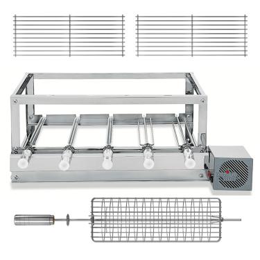 Imagem de Churrasqueira Gira Grill Inox - Artinox Grill - 5 Espetos Giratórios + 2 Grelhas Móveis + Grelha Giratória Peixe/Frango, Motor DIREITO