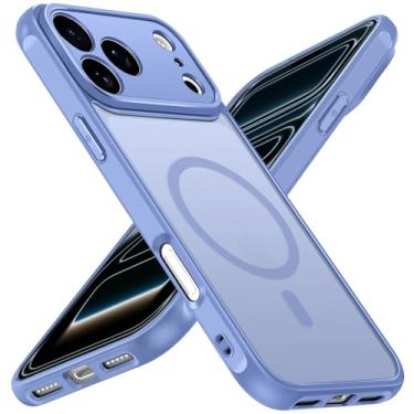 Imagem de ivoler Capa magnética para iPhone 17 Pro Max de 16,9 cm [compatível com Magsafe] [proteção de grau militar de 3,8 m] Capa com carregador magnético para, traseira translúcida fosca para 17 Pro Max