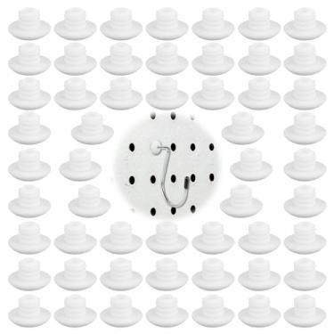 Imagem de 60 peças de travas de gancho para quadro de pegboard, travas de parada de gancho adequadas para acessórios de 1/10.2 cm, organizador de ferramentas de segurança para pendurar impedindo que caia
