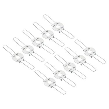 Imagem de Clipe de mola de abajur de 9,9 cm, pacote com 10 clipes de mola de fixação de metal, 2 garfos, adaptador de sombra de luz para lâmpadas pendentes, lanternas, tom prateado