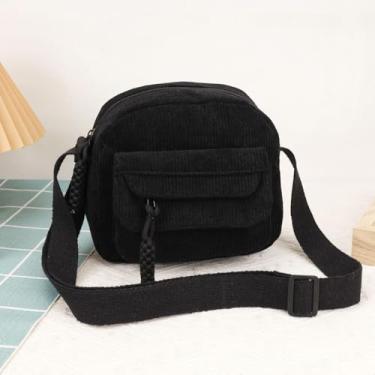 Imagem de Bolsa transversal fofa bolsa tiracolo feminina kawaii bolsa de ombro estética pequena bolsa carteira, Preto, Small