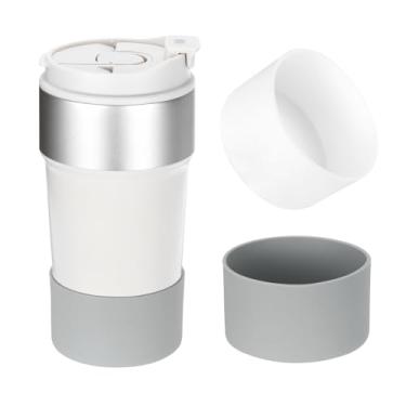 Imagem de Bota de silicone para garrafa de água 680 g, 2 peças de mangas protetoras antiderrapantes para garrafas de água, capa inferior para acessórios de garrafas de água, branca, rosa