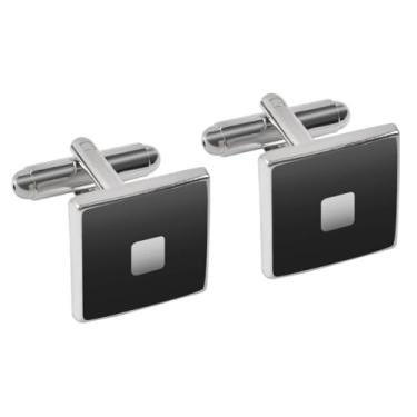 Imagem de Abotoaduras masculinas clássicas douradas prateadas para negócios, casamento, smoking, festas, aniversários, presentes de aniversário, One Size, Metal, Sem Pedra Preciosa