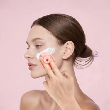 Imagem de Esfoliante facial de silicone, escovas esfoliantes faciais para limpeza facial, removedor de cravos, acne e massagem facial, para mulheres/homens/bebês (rosa)