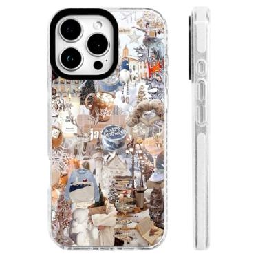 Imagem de ChiCs-Flaura Capa para iPhone 16 Plus [proteção contra quedas de grau militar/proteção de TPU macio aconchegante/proteção de câmera/para mulheres e meninas] - Colagem peculiar do país das maravilhas