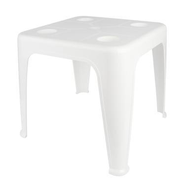 Imagem de Mesa Plástica De Apoio Com Porta Copos Mor Branco