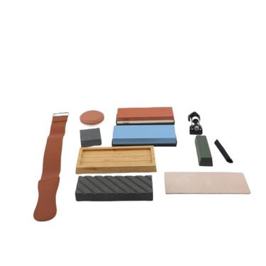 Imagem de MAVIS LAVEN 400/1000/3000/8000 Pedra de Afiar para Amolar, Jogo de Pedra de Amolar Dupla Face Com Base Antiderrapante para Facas, Machados, Tesouras, Formões, Utensílios de Cozinha