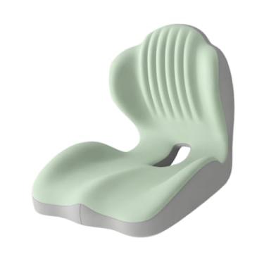 Imagem de Kokiya Almofada de assento, apoio para as costas, encosto, ergonômico, versátil, portátil, macio, almofada para cóccix, apoio lombar para assentos de carro, Verde