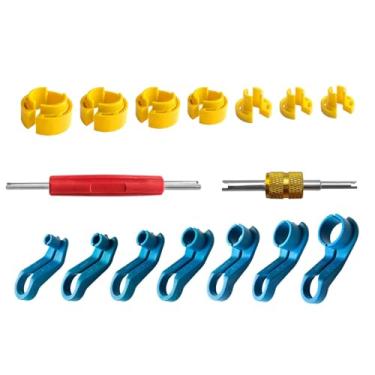 Imagem de Shakas Ferramenta de desconexão de linha de combustível de 16 peças, conjunto de chaves multidimensionais de 1/4 5/16 3/8 1/2 5/8 3/4 7/8 polegadas, ferramenta de tubo refrigerador de óleo de