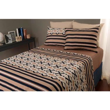 Imagem de Jogo De Cama Duplo Casal 4 Peças 140 Fios 250x220cm Akira 2 Realce Premium - Sultan