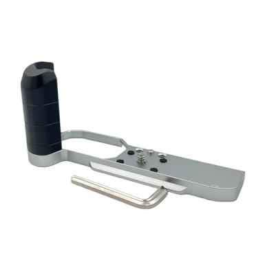 Imagem de SZZCNOX Punho Zf em forma de L compatível com câmera Nikon Z f placa de liberação rápida integrada para Arca, suporte ergonômico de madeira com furos rosqueados de 0,6 cm - 20 para tripés (cinza