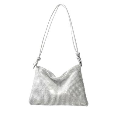 Imagem de Bolsas de mão femininas à noite para mulheres, bolsas transversais, bolsas de mão elegantes para festa de casamento, Prata, Medium (11.42 inches)