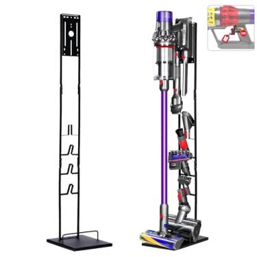 Imagem de Sllolsupport Suporte a vácuo compatível com V15 V12 V11 V10 V8 V7 V6/Slim, suporte de armazenamento de metal, aspiradores de pó portáteis sem fio, acessórios e acessórios, preto clássico 10
