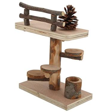 Imagem de aqxreight Brinquedos de Escalada de Hamster Conjunto de Atividades de Jogo de Hamster de Madeira para Animais Pequenos de e Composto de Placa Com Brinquedos de Escalada de CombiHamster Playground