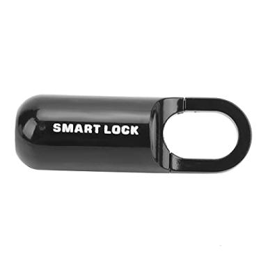 Imagem de lyrlody Cadeado Com Impressão Digital, Trava de Segurança Sem Chave Com Indicador LED, para Portas, Malas, Academia, Bicicletas (Preto)