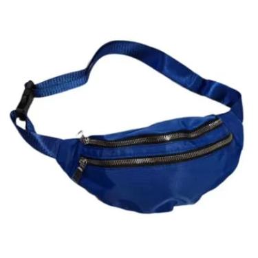 Imagem de Pochete Esportiva com 2 Compartimentos – Ideal para Celular, Academia e Corrida | Alça Ajustável, Zíper Resistente e Material Impermeável | Leve, Segura e Confortável (Azul)