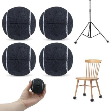 Imagem de Magicorange Pacote com 4 bolas de tênis pré-cortadas a granel para cadeiras, capas de perna de cadeira de bola de tênis de 5 cm para móveis bola de proteção de pés para sala de aula (preta, 5 cm)