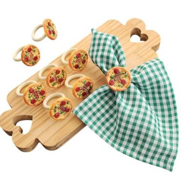 Imagem de Kit mesa posta argola anel para Porta Guardanapo pizza 8 un - Criarte 