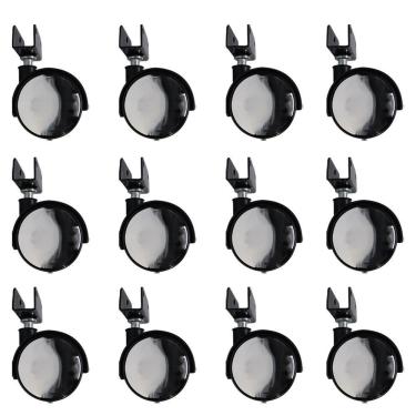 Imagem de Kit 12 Rodízios Para Móveis Com Chapa U Sem Trava