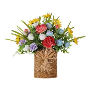 Imagem de predolo Cesta de Cabide de Porta, Guirlanda para Porta Da Frente, Flores Artificiais Decorativas, Decoração de Casa, Enfeite Pendurado para Festa de Parede