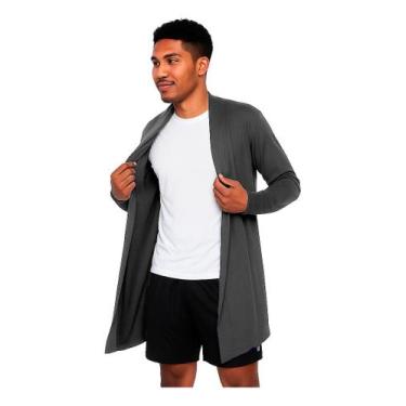 Imagem de Cardigan Masculino Slim Fitness Para Homens Estilo Vintage, Cinza, M