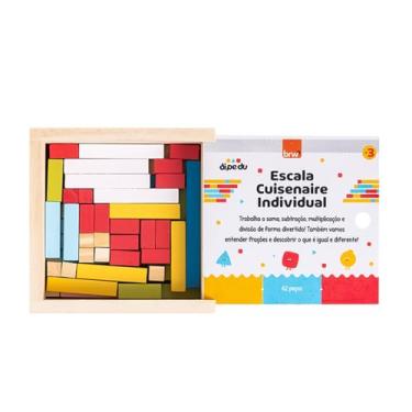 Imagem de BRW Brinquedo Educativo Escala Cuisenaire Individual Madeira 62 Pecas