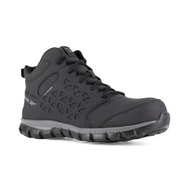 Imagem de Reebok Work Mens Sublite Cushion Athletic Mid Cut T nis Casual - Preto, Cinza, Preto, cinza, 6.5