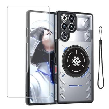 Imagem de YAJOJO Capa magnética para ZTE Nubia RedMagic 11 Pro+/RedMagic 11 Pro com 1 pacote de protetor de tela, capas de telefone protetoras de dissipação de calor de grafeno, antiarranhões, antiderrapante, à