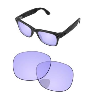 Imagem de PapaViva Lentes de substituição compatíveis com óculos inteligentes Ray-Ban Meta Wayfarer (Gen 2) RW4012 53 mm roxo claro Pro+