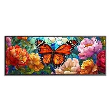 Imagem de Wergund Kits de arte de diamante grande DIY 5D para adultos, borboleta, tamanho grande, flor de arte de diamante, bordado de strass de cristal, ponto cruz, arte, arte, lona, decoração de casa