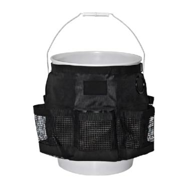 Imagem de UHANBUT Bolsa organizadora de ferramentas balde de 14 litros, ferramenta multiuso de lavagem de balde de carro com bolsos de armazenamento de malha, acessórios universais de limpeza de veículos para