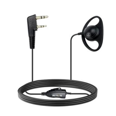 Imagem de Retevis Fone de Ouvido Walkie Talkie com Microfone, Tipo D, 2 Pinos Rt22 Rt21 H-777 Rt68, Compatível com Baofeng Uv-5R Uv-82 Bf-888S Bf-F8Hp Kenwood Walkie-Talkie, Fone de Ouvido de Rádio Bidirecional