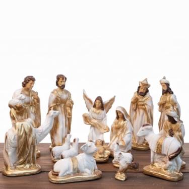 Imagem de Presépio de Natal Grande Peças de Gesso Enfeite Natalino