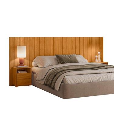 Imagem de Cabeceira Casal Extensível Frida Com 2 Mesas De Apoio - 7 Decor Cinamomo
