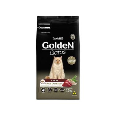 Imagem de Ração pra Gatos Adultos Castrados Golden sabor Carne 1kg
