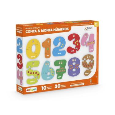 Imagem de Quebra Cabeça Infantil Conta E Monta Números Em Madeira - Junges 390