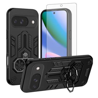 Imagem de Asuwish Capa de celular para Google Pixel 10/10 Pro 5G com protetor de tela de vidro temperado e suporte de anel rígido fino de couro PU híbrido acessórios para celular Pixel10 10Pro Nove mulheres